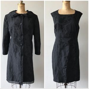 Carolina Herrera Black Jacquard Dress & Jacket Set